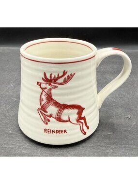 Anthropologie Molly Hatch Reindeer Mug Holiday Icon Collection 16oz